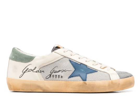 Golden Goose Super Star Silver Beige Blue Military Green